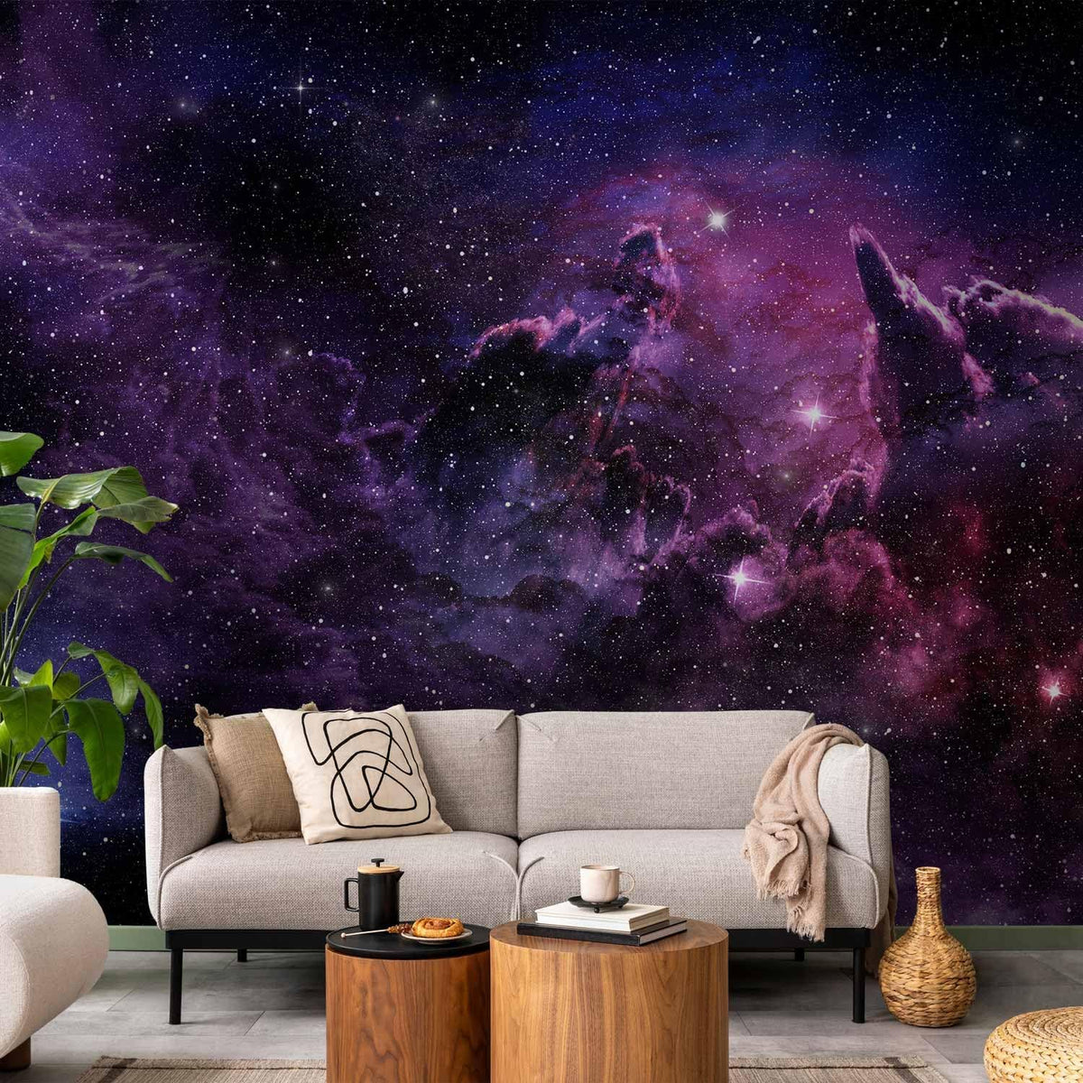 artgeist Wall Mural Cosmos Galaxy 135x101 in - Peel and Stick Self-Adhesive Wallpaper Removable Large Sticker Foil Wall Decor Print Picture Image Design a-C-0022-a-a