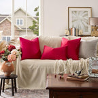 GIGIZAZA Red Velvet Pillow Covers 26x26 Decorative Pillows Pack of 2 | Throw - Image 6