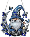 SENQAO Gnome Diamond Art Hanging Kit for Adult, Special Shaped Rhinestone, Double Sided DIY Acrylic Diamond Art Painting Window Pendants Home Garden Wall Hanging Kits Hanging Ornament(Full Moon Love)