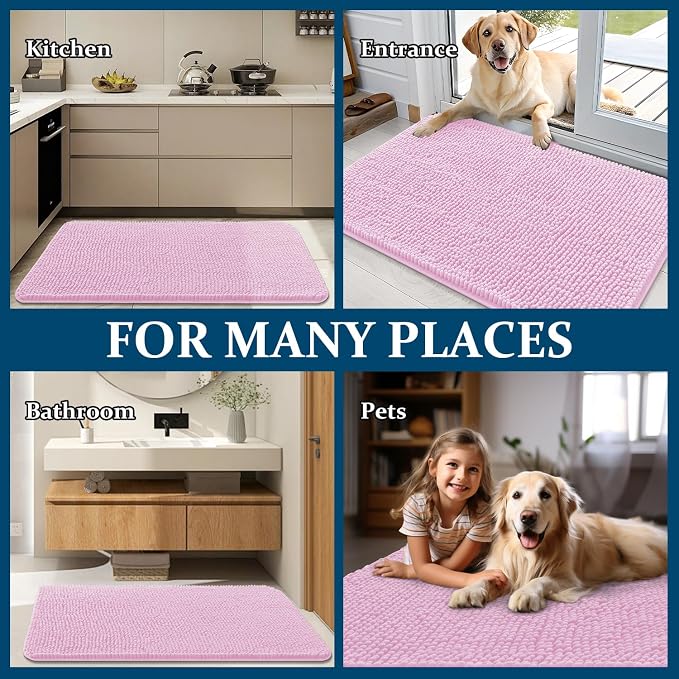 OLANLY Dog Door Mat for Muddy Paws 47x24, Super Absorbent Chenille Mud Mat | - Image 8