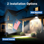 Solar Lights Outdoor Waterproof IP65, Super Bright LED, 2CCT 4 Lighting Modes 3000K/6500K Selectable, Solar Powered Yard Garden Solar Spot Lights for Outside Landscape Auto On/Off -2 Pack