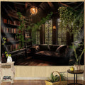 dueeia Medieval Bookshelf Tapestry Wall Hanging Book Library Backdrop Bookcase Dark Academia Vintage Wall Decor for Bedroom Aesthetic Living Room Office (78.7"x59.1")
