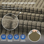 Stretch Loveseat Couch Cover, 2 Cushion Couch Slipcover, Khaki | 1-Piece - Image 3