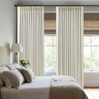100% Blackout Pinch Pleated Linen Curtains 108 Inches Long - Image 4