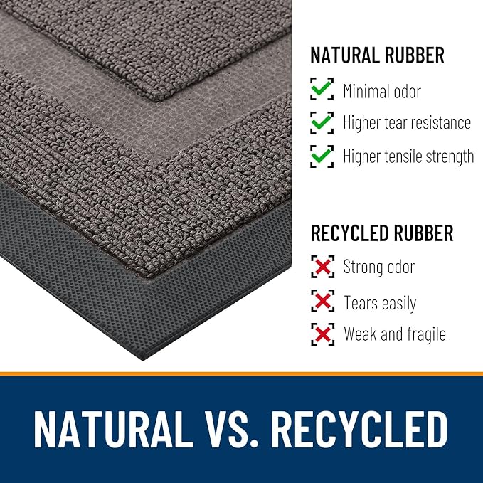 OLANLY Half Circle Front Door Mat Outside 33x21 All-Season Rubber Doormat | - Image 3