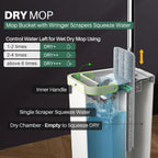 JOYMOOP Mop and Bucket Set with Wringer, Flat Mops for Floor Cleaning, Wall Mop Cleaner with Long Handle, Hardwood Floor Mop with 4 Microfiber Pads