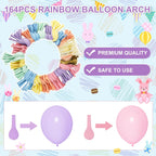 Amandir 164PCS Pastel Balloon Garland Kit, Rainbow Easter Unicorn Balloon Arch, Colorful Gold Confetti Balloons for Pastel Easter Baby Shower Wedding Ice Cream Mermaid Party Decorations Supplies