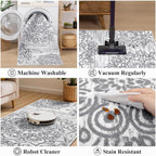 HEBE Hallway Runner Rug 2'x6', Washable Non Slip Kitchen Rug Runner | Soft Boho - Image 4