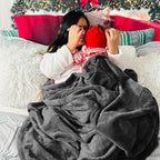 Bedsure GentleSoft Fleece Blanket California King Size Charcoal - Image 6