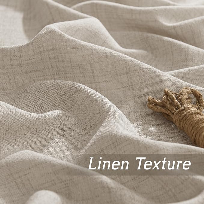 RYB HOME Light Filtering Linen Sheer Curtains 72 inch Long - Image 4