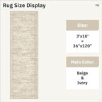 Soalmost Washable 3x10 Hallway Runner Rug Non-Slip Kitchen Entry Rugs Beige | - Image 5
