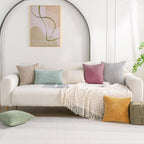 Set of 4 Pink Decorative Throw Pillow Covers 12x20 Inch Corduroy Pillow Covers - Image 2