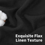 YoungsTex Linen Black Curtains 84 Inch Length 2 Panels - Image 3