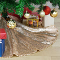 Christmas Tree Skirt 24 inch Champagne Gold Tree Skirt Small Sequin Tree Skirt for 4ft Christmas Tree Decorations