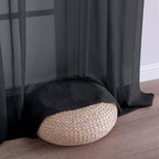 Black Sheer Curtains, Sheer Curtains 96 inches Long 2 Panels Set, Rod Pocket - Image 7