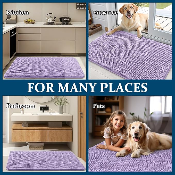 OLANLY Dog Door Mat for Muddy Paws 59x20, Super Absorbent Chenille Mud Mat | - Image 8