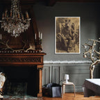 Werewolf Vintage Shoot Art Poster Print Canvas Wall Art Ideal for Dark Academia Gothic Occult Decor Living Room Bedroom Office Posters Decorations Creepy Picture 12X16inch Unframed