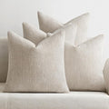 MIULEE Soft Decorative Chenille Pillow Covers Cream 18x18 Pack of 4 | Modern by MIULEE