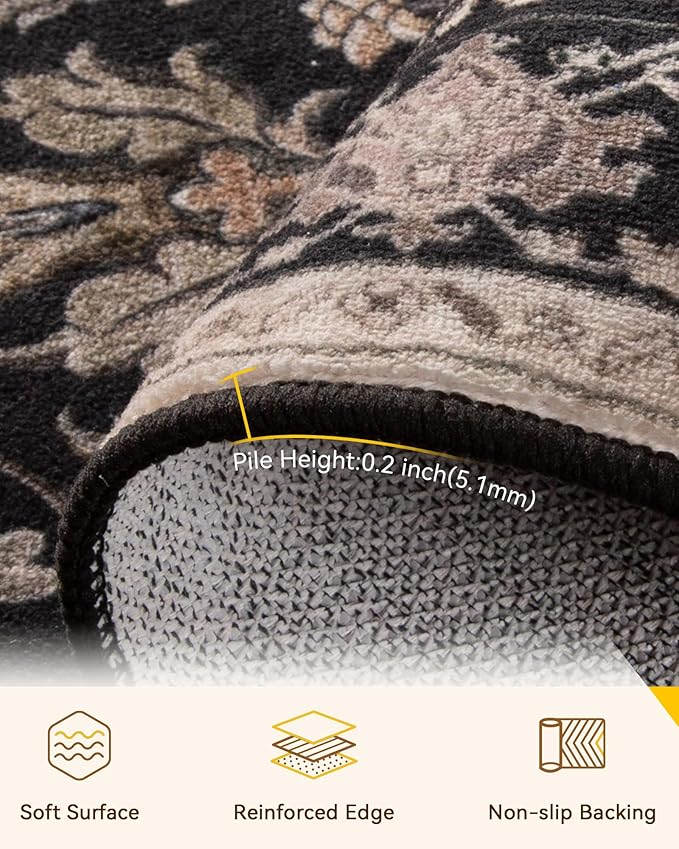 RELEANY Washable Area Rug, Small 2'6"x4', Water Repellent, Pet Friendly - Image 3