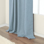Dusty Blue Blackout Curtains for Nursery 54 Inch Length 2 Panel Chic Linen Look - Image 8