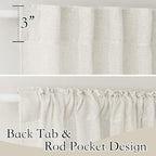 RYB HOME Extra Long Sheer Curtains, Linen Look Elegant Texture Semitransparent - Image 2