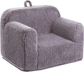 Kids Snuggly-Soft Sherpa Chair, Cuddly Toddler Foam Chair for Boys and Girls, Grey