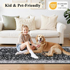 HEBE Hallway Runner Rug 2'x6', Washable Non Slip Kitchen Rug Runner | Soft Boho - Image 7