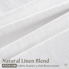 Snow White Pinch Pleated Linen 108 Inch Curtains 60 Inch Width | Linen Blend - Image 2