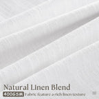 Pleated Linen Snow White Curtains 96 Inches Long 2 Panels Set | Neutral - Image 3