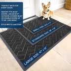 OLANLY Front Door Mat Outside 59x34, All-Season Absorbent Rubber Doormat | Black - Image 2