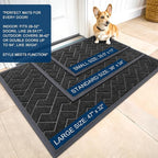 OLANLY Front Door Mat Outside 35x23, All-Season Absorbent Rubber Doormat | Black - Image 2