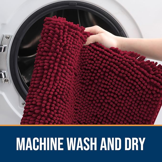 OLANLY Dog Door Mat for Muddy Paws 30x20, Super Absorbent Chenille Mud Mat | - Image 5