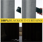 NICETOWN Vintage Open Linen Weave Flax Thermal Curtains, Dove Grey, 100% - Image 2