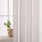 MIULEE White Linen Curtains 37x84 Inch Long - Image 5