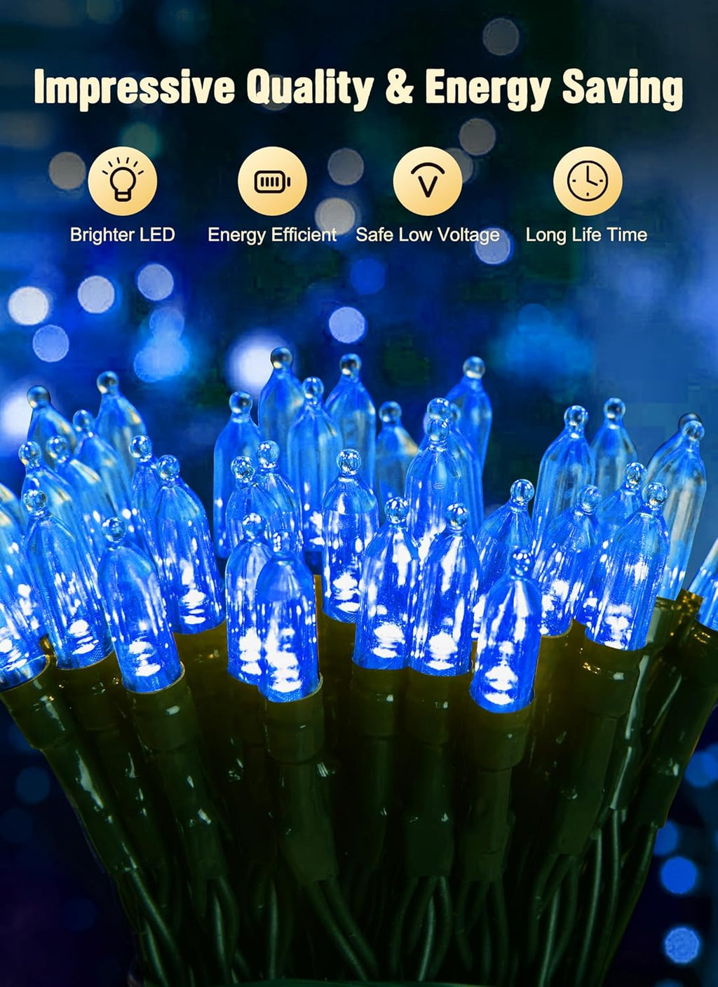 Battery Operated Christmas String Lights, 8ft 20 LED Mini Lights with Timer, Christmas Tree Lights for Indoor Outdoor Bedroom Wedding Party Holiday Xmas Decoration，Blue