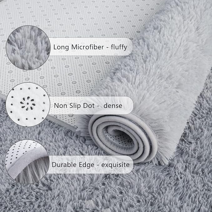 Chicrug Soft Runner Rug for Bedroom Living Room Plush Fluffy Rug 2x3 | Shag - Image 6