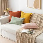 MIULEE Fall Burnt Orange Decorative Euro Sham Throw Pillow Covers 22x22 in | 2 - Image 5