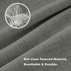 MIULEE 100% Blackout Linen Curtains 42 x 72 Inch Dark Grey 2 Panels | Thermal - Image 3