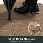 Stiio Dirt Trapper Door Mat 24x35.5 Inches, Front Doormat Indoor Outdoor Entrance Low Pile, All-Season, All-Weather Absorbent Entry Rug, Washable Non Slip Rug for Entryway, Brown