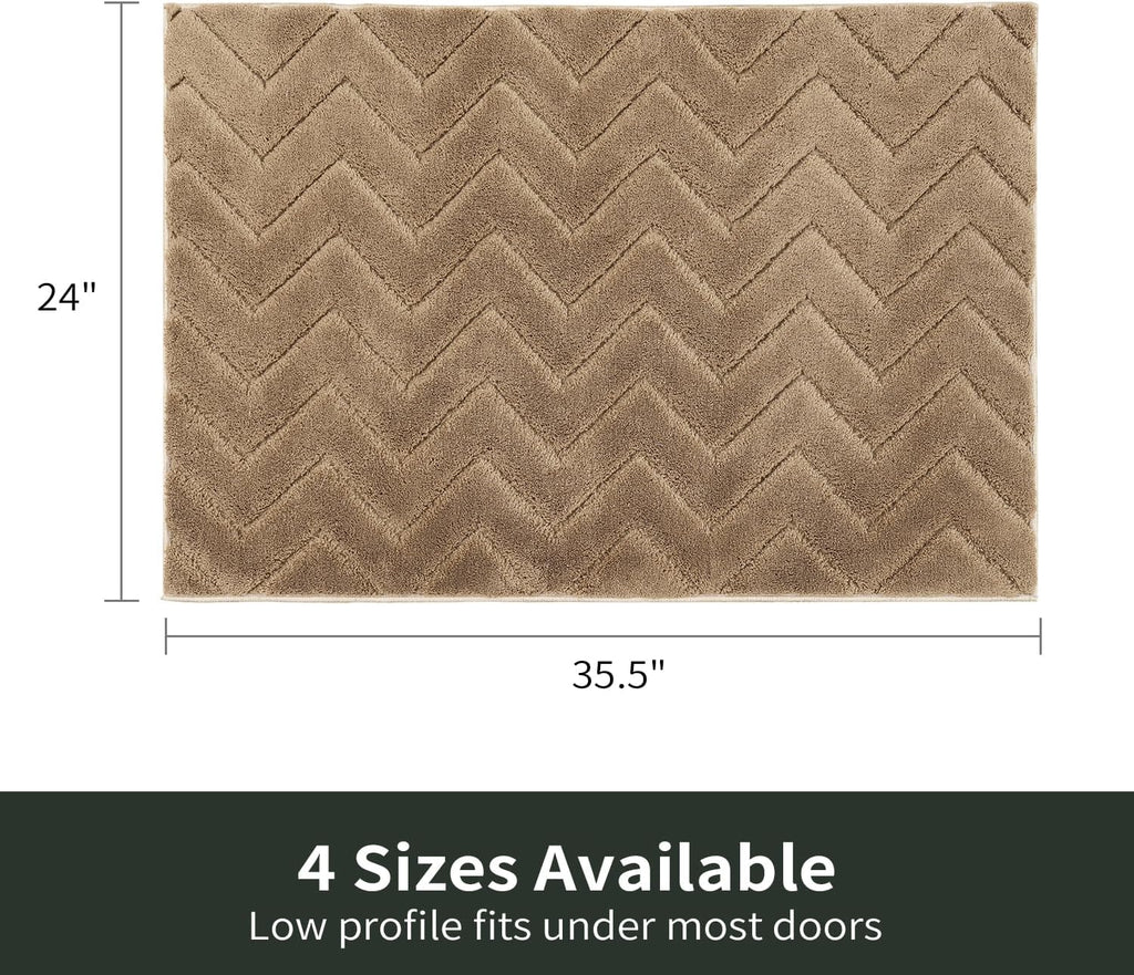 Stiio Dirt Trapper Door Mat 24x35.5 Inches, Front Doormat Indoor Outdoor Entrance Low Pile, All-Season, All-Weather Absorbent Entry Rug, Washable Non Slip Rug for Entryway, Brown