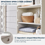 72" Tall Bathroom Storage Cabinet, Farmhouse Storage Cabinet with 2 Drawers, Adjustable Shelves & Barn Door, Cabinet for Bathroom, Living Room, Kitchen, Off White