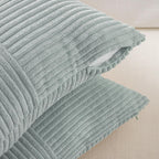 Fancy Homi Set of 2 Grey Blue Boho Long Lumbar Body Decorative Throw Pillow Cover 14x36 Inch for Bed Couch Bedroom Bench, Soft Patchwork Corduroy Textured Pillow Case, Rustic Farmhouse Room Décor