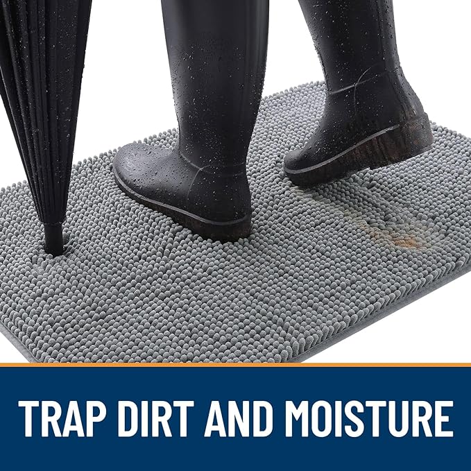 OLANLY Dog Door Mat for Muddy Paws 40x32, Super Absorbent Chenille Mud Mat | - Image 2