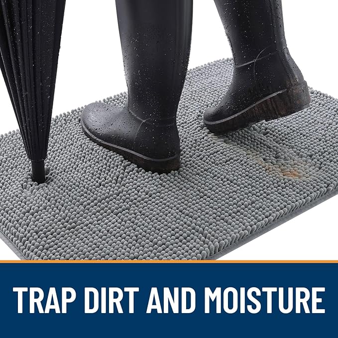 OLANLY Dog Door Mat for Muddy Paws 47x20, Super Absorbent Chenille Mud Mat | - Image 2