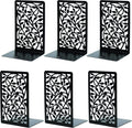 CNK Book Ends Bookends for Decorative Books Holder Bookend Shelves End Hold Heavy Duty Holders Stoppers Metal Stopper Cute Boho Bookshelf Holds Cookbook Office Home Set of 6 Bookends Pair Black