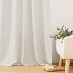 RYB HOME Semi Sheer Curtains 102 inches Long, Back Tab Light Filtration Half - Image 6