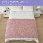 Bigacogo Chunky Knit Throw Blanket for Couch, 40x80 inches, 100% Hand Knitted with Thick Jumbo Chenille Yarn, Cozy Soft Large Rope Knot Cable Crochet Blankets for Sofa Bed Living Room, Dusty Pink