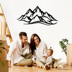 METALPLEX Mountain Range Metal Wall Art - Fade-Resistant and Rust-Free Indoor & Outdoor Aluminum Composite Wall Decor - Home Decor Wall Art For Living Room and Bedroom Decorations - Silver (30" x 14")