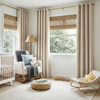 Linen Textured Total Blackout Curtains 84 Inches Long, Natural Flax | 100% - Image 5