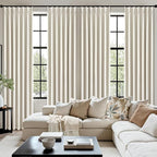 MIULEE Natural Pinch Pleated 100% Blackout Linen Curtains 40x90 Inches | Room - Image 7